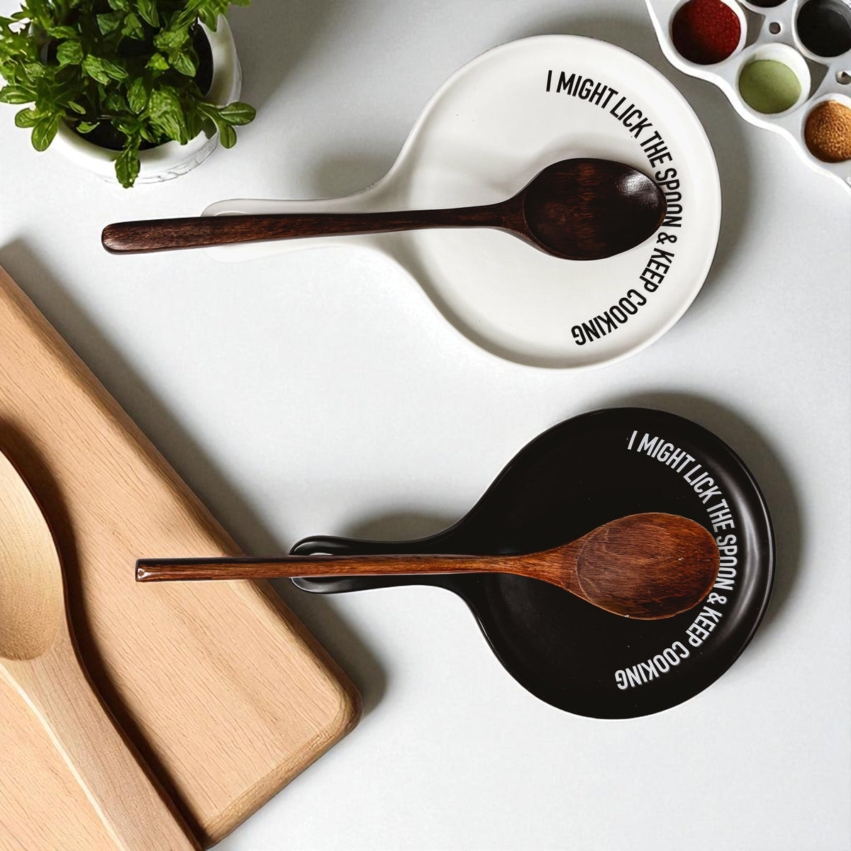 Lick the Spoon & Cook Porcelain Spoon Rest