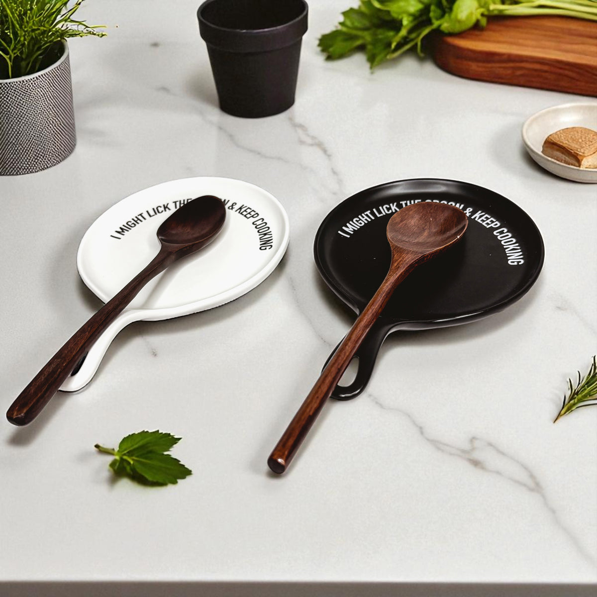 Lick the Spoon & Cook Porcelain Spoon Rest