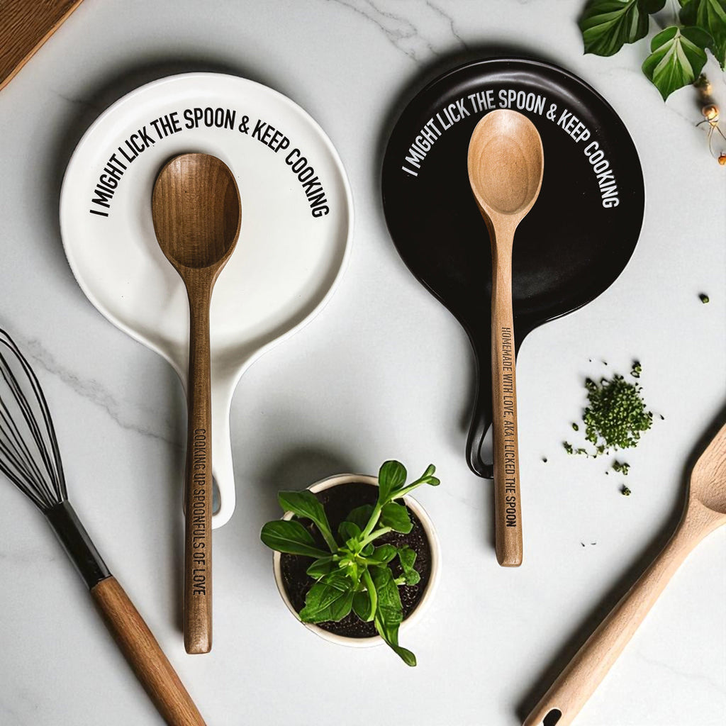 Lick the Spoon & Cook Porcelain Spoon Rest