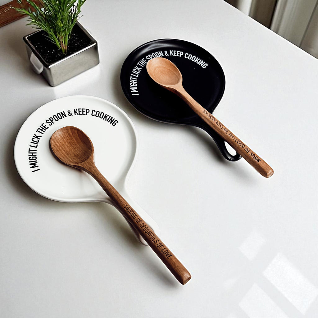 Lick the Spoon & Cook Porcelain Spoon Rest