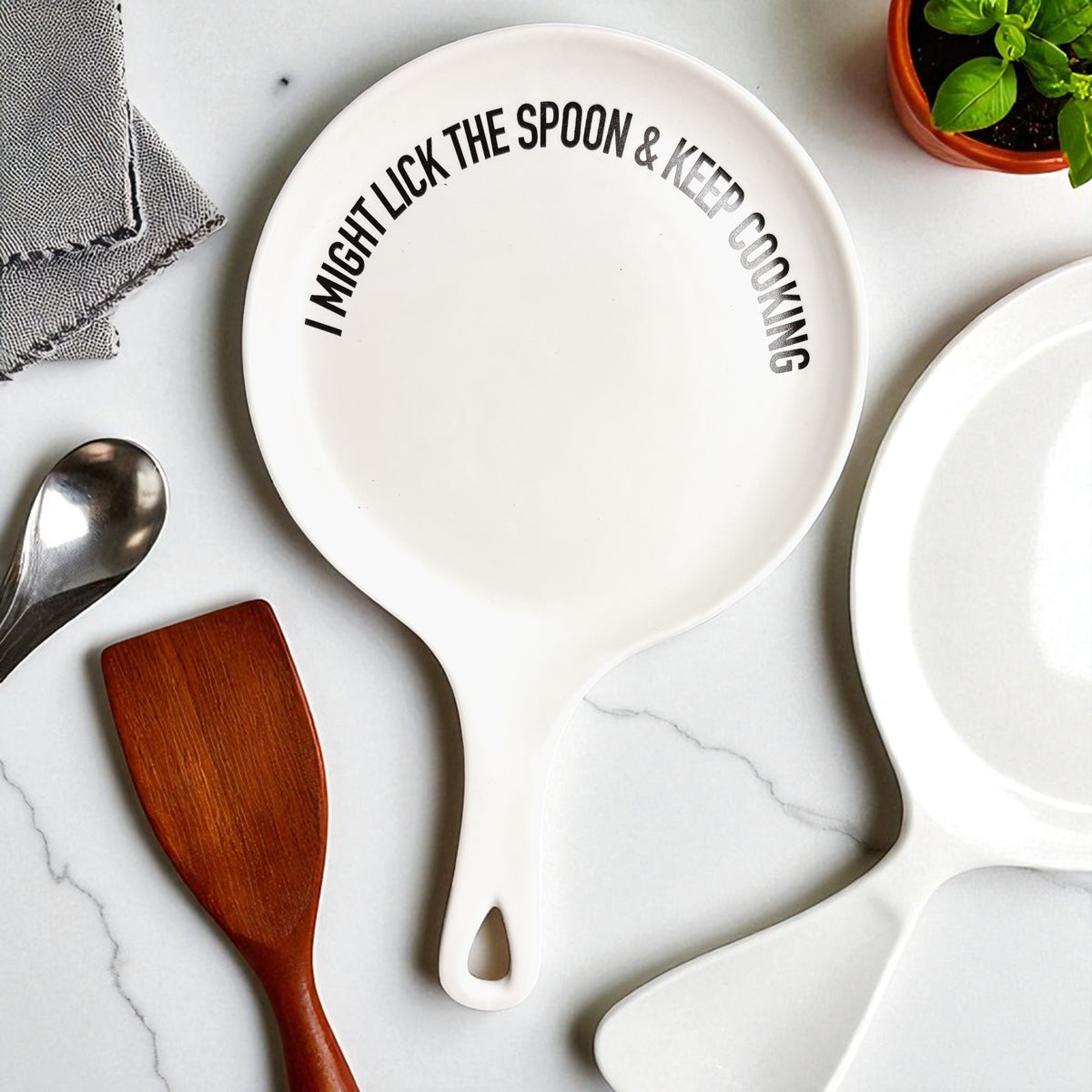 Lick the Spoon & Cook Porcelain Spoon Rest