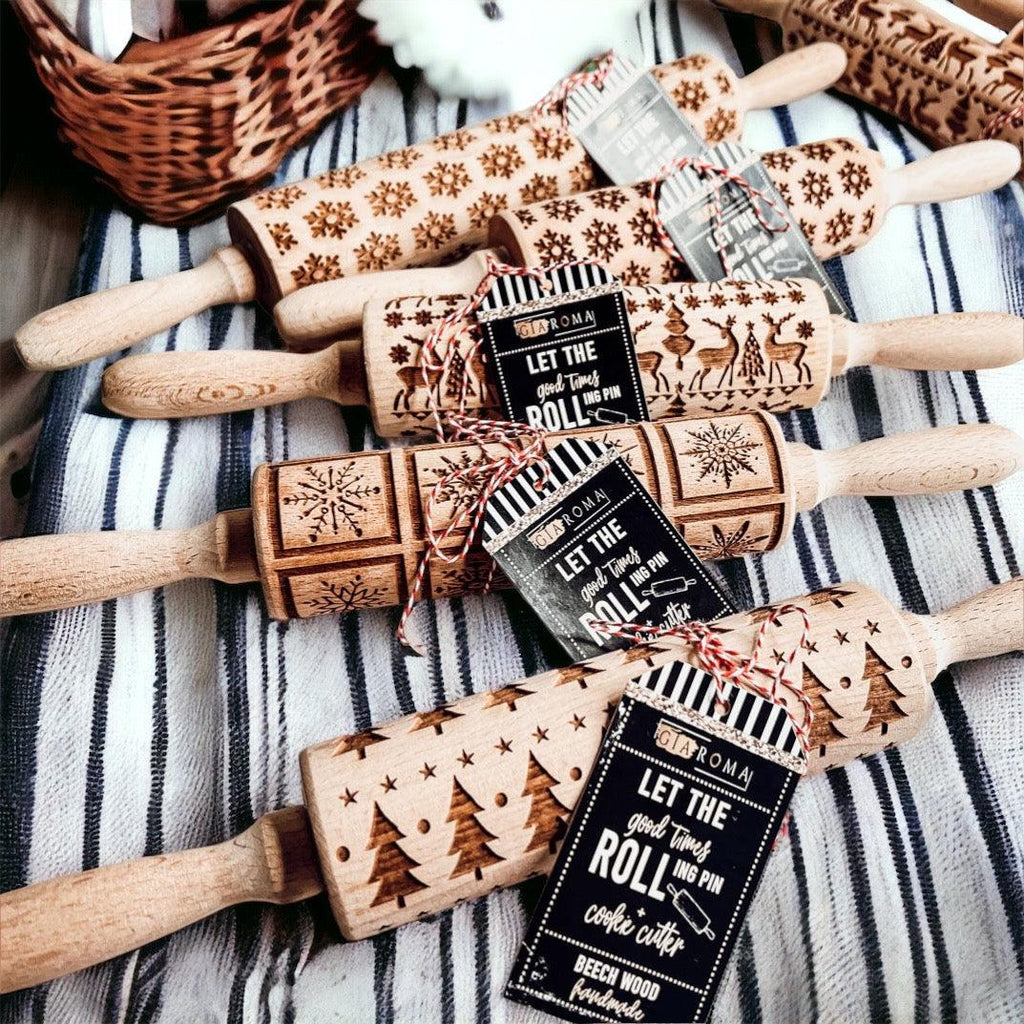 Christmas Embossed Rolling Pin — Choice of Design