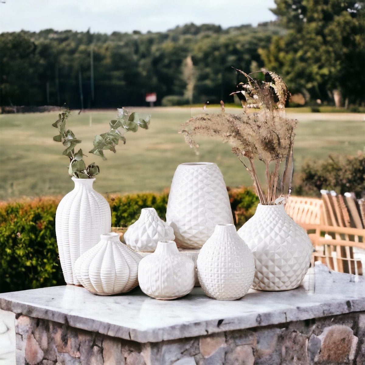 Whitney White Ceramic Vases