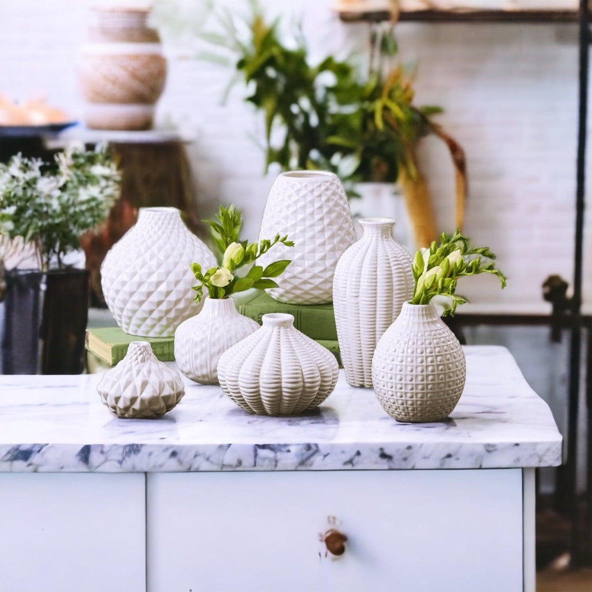 Whitney White Ceramic Vases