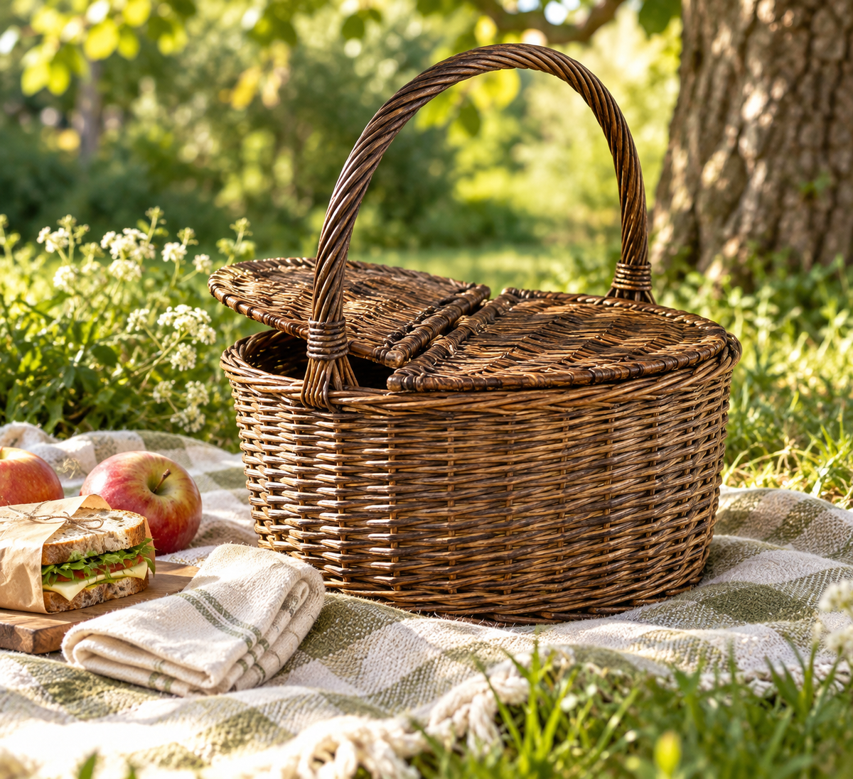 Handmade Willow Picnic Basket