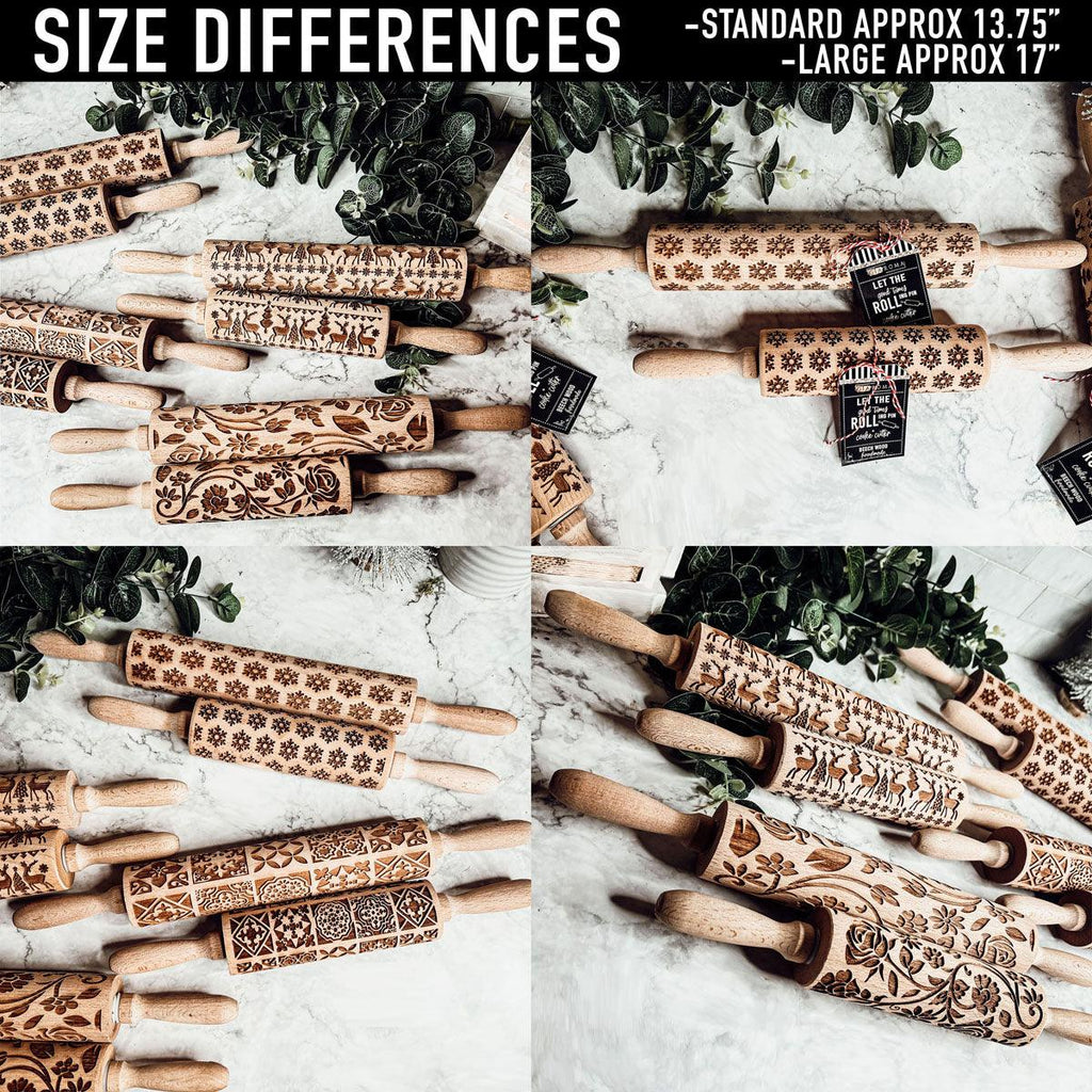 Christmas Embossed Rolling Pin — Choice of Design