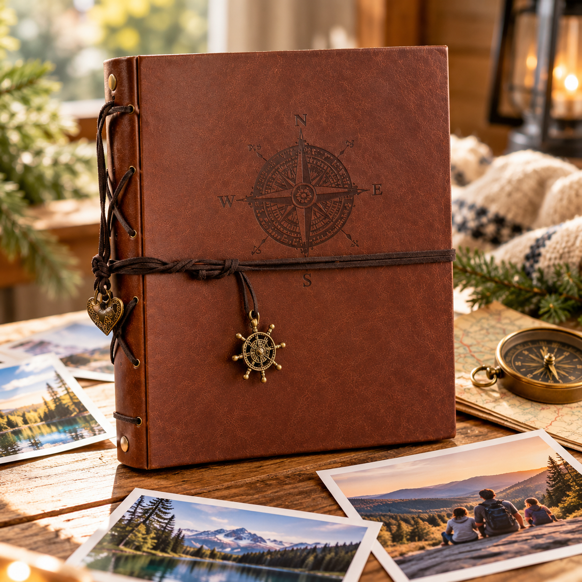 Vintage Leather Memory Scrapbook Album