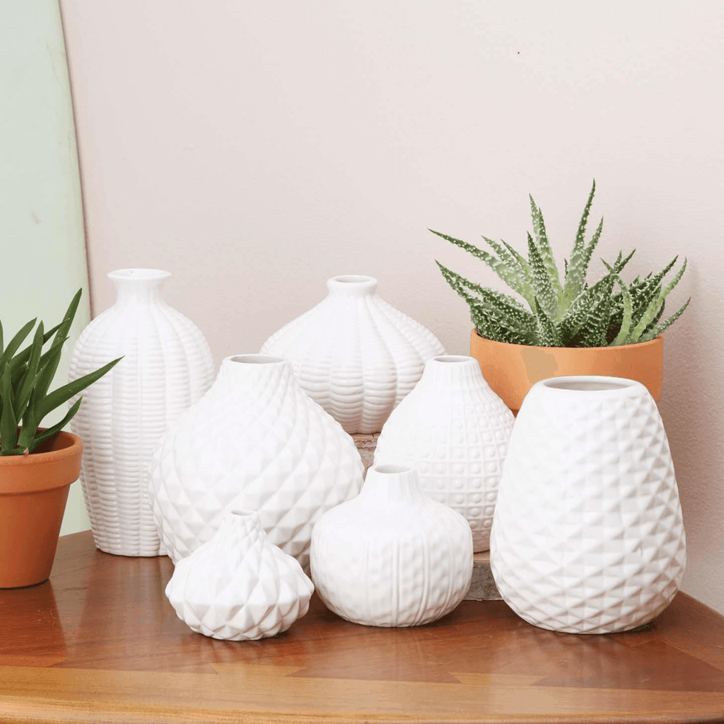 Whitney White Ceramic Vases