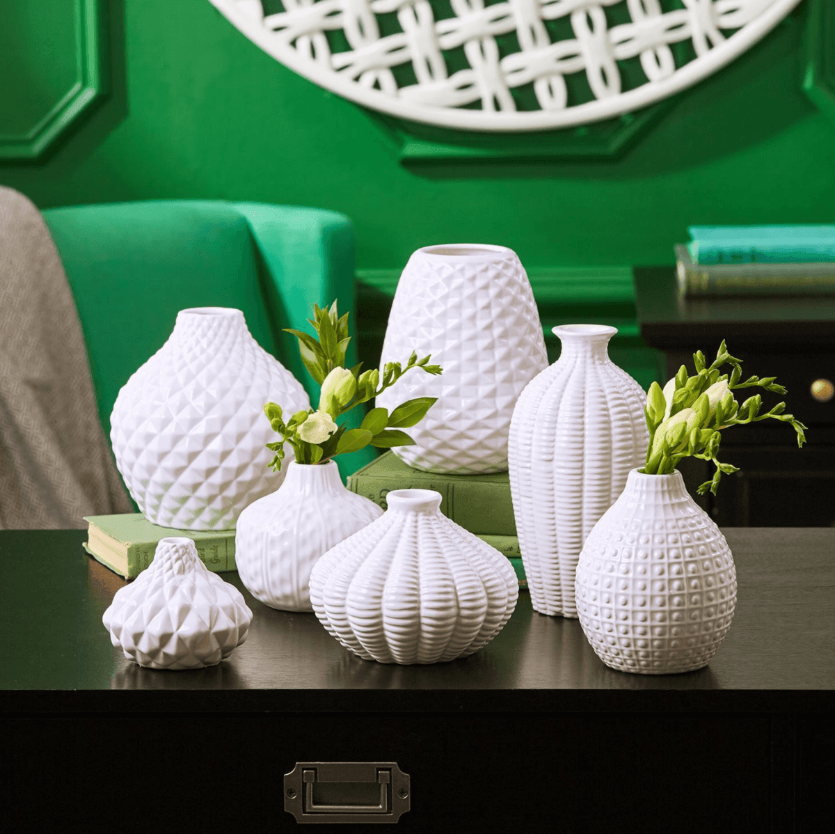 Whitney White Ceramic Vases