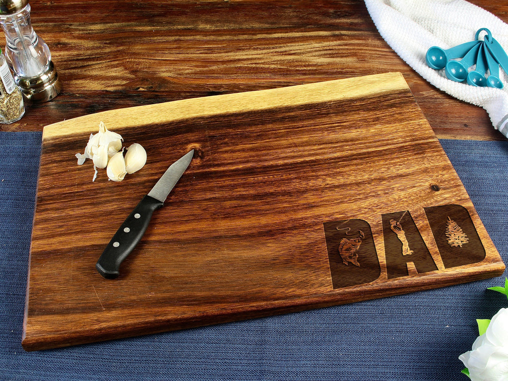 Personalized Large Live Edge Walnut Cutting Board