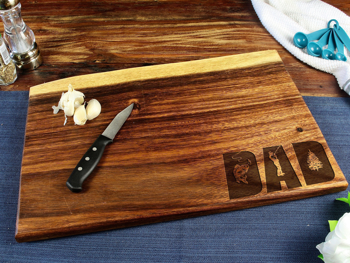 Personalized Large Live Edge Walnut Cutting Board