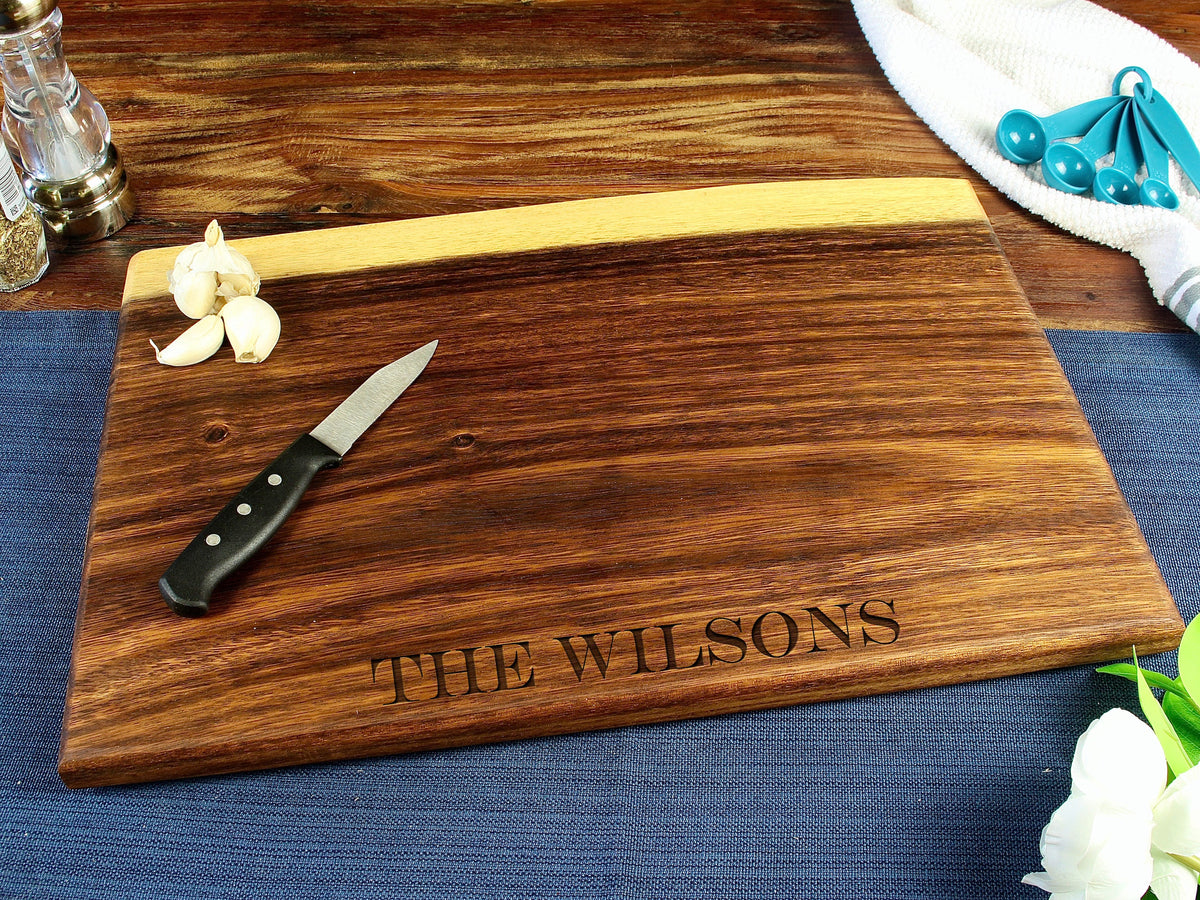Personalized Large Live Edge Walnut Cutting Board