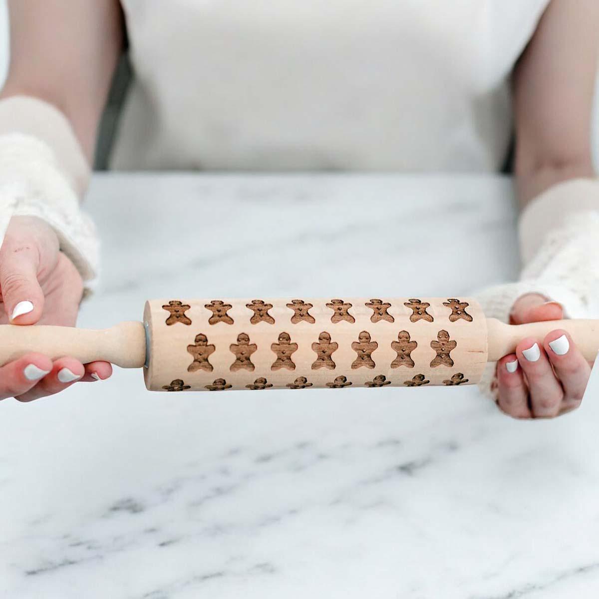 Christmas Embossed Rolling Pin — Choice of Design
