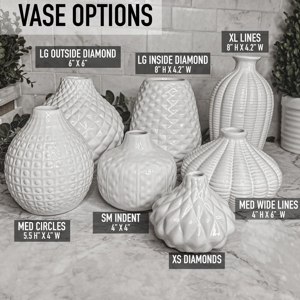 Whitney White Ceramic Vases