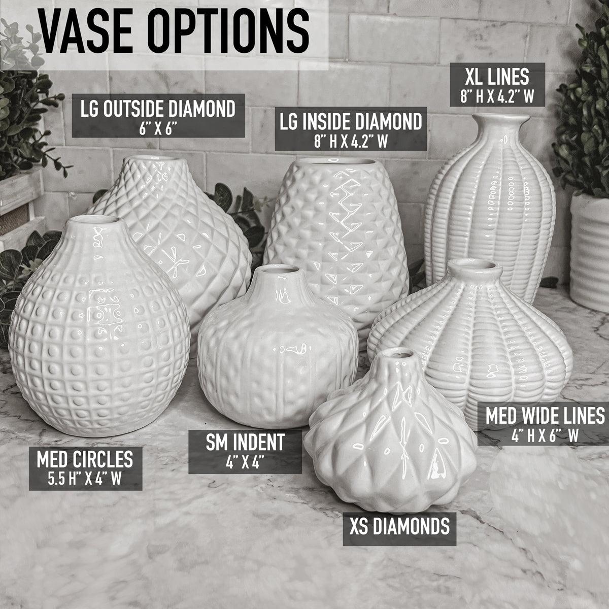Whitney White Ceramic Vases