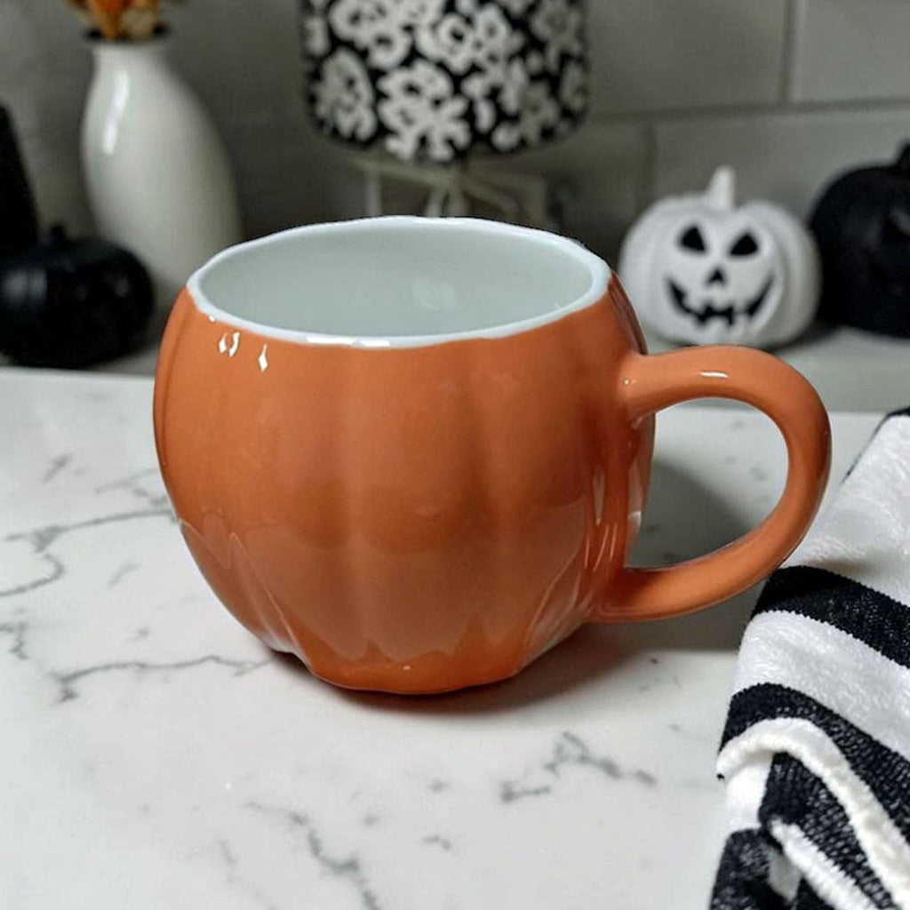 Pumpkin-Shaped Ceramic Mug — 16.8 oz