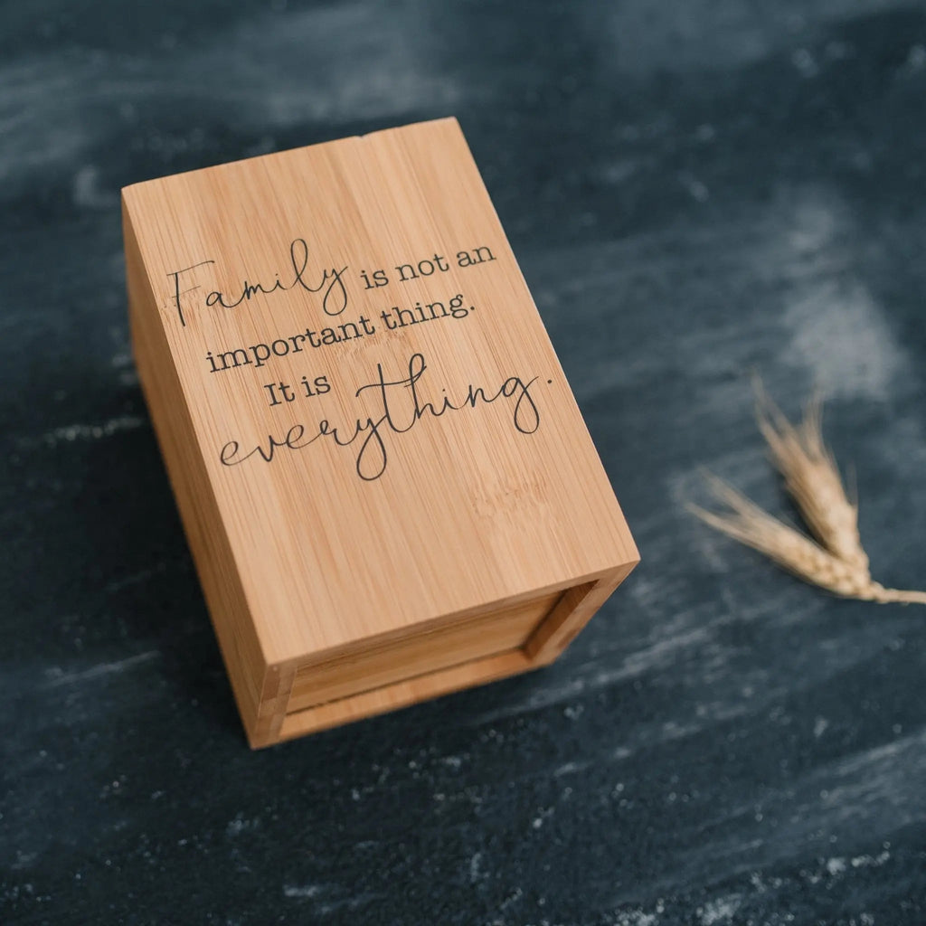 Family Quote Bamboo Utensil Holder
