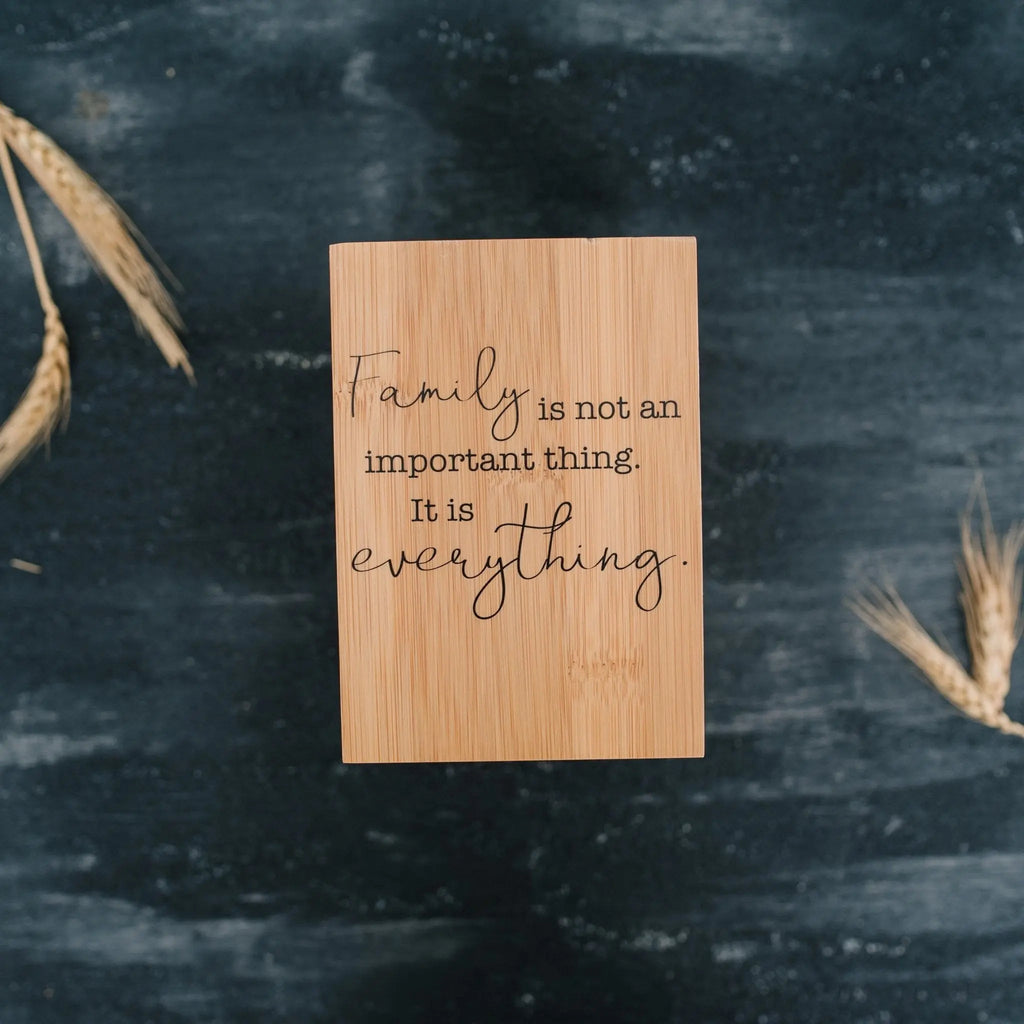 Family Quote Bamboo Utensil Holder
