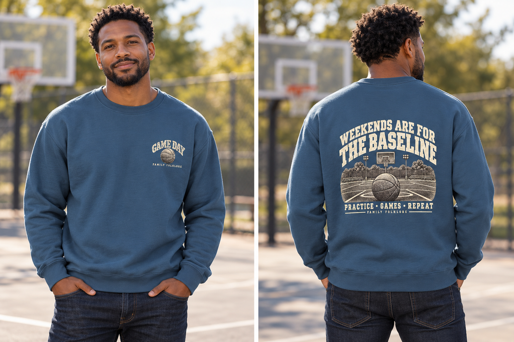 Weekends Are for the Baseline Basketball Sweatshirt | Family Folklore™