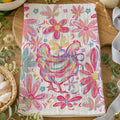 Floral Boho Chicken Kitchen Towel