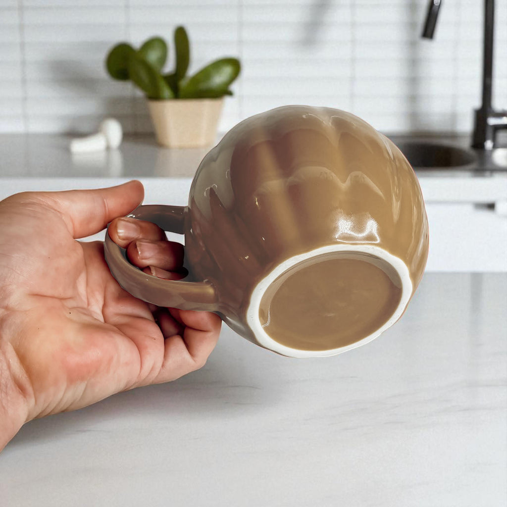 Pumpkin-Shaped Ceramic Mug — 16.8 oz