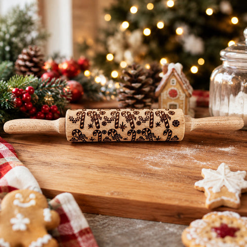 Christmas Embossed Rolling Pin — Choice of Design