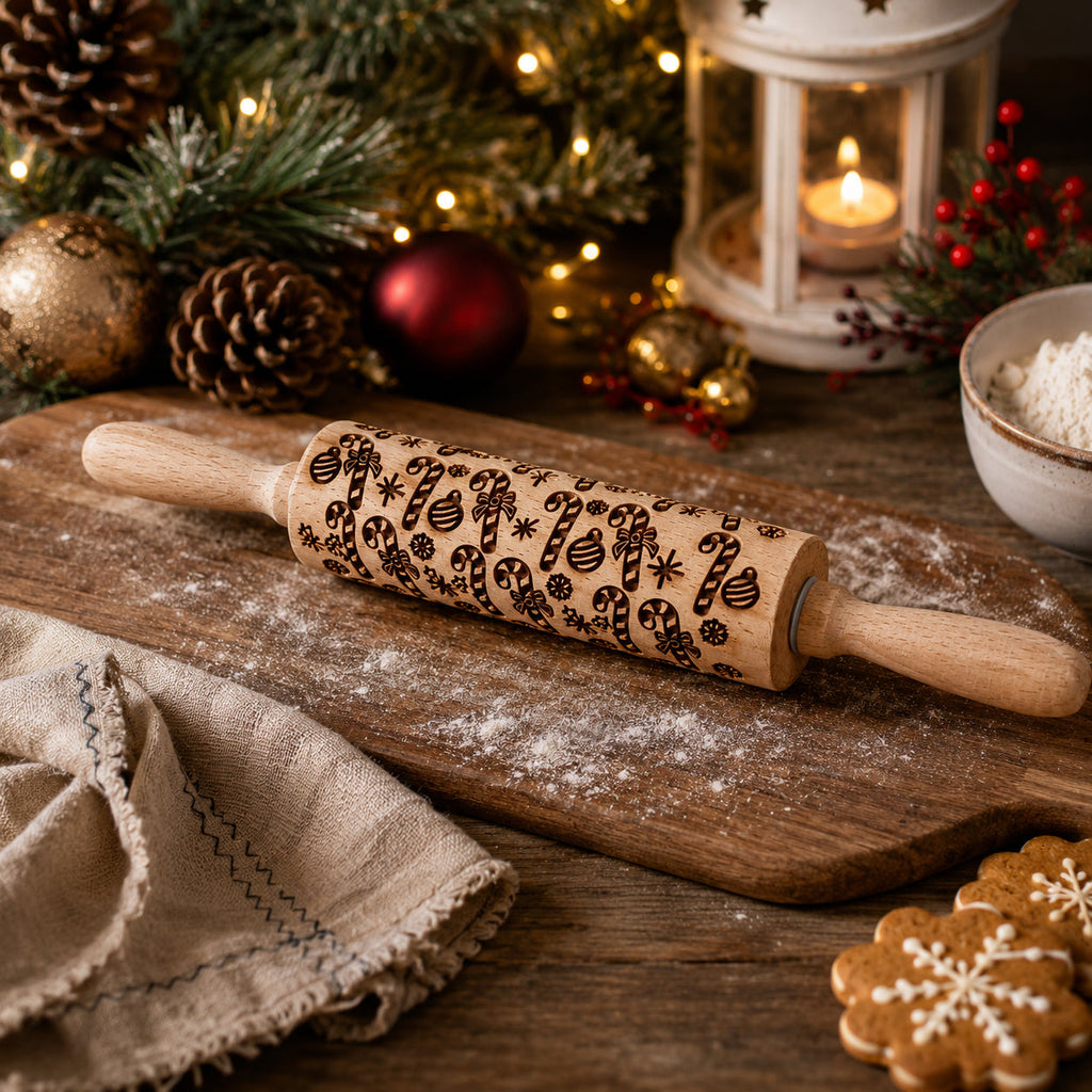 Christmas Embossed Rolling Pin — Choice of Design