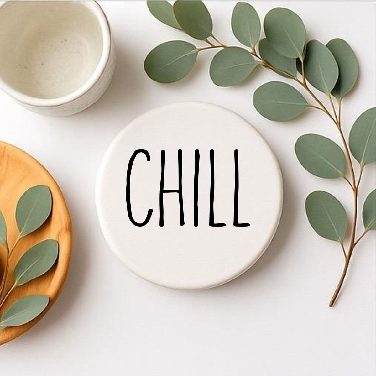Minimalist Word Ceramic Coasters