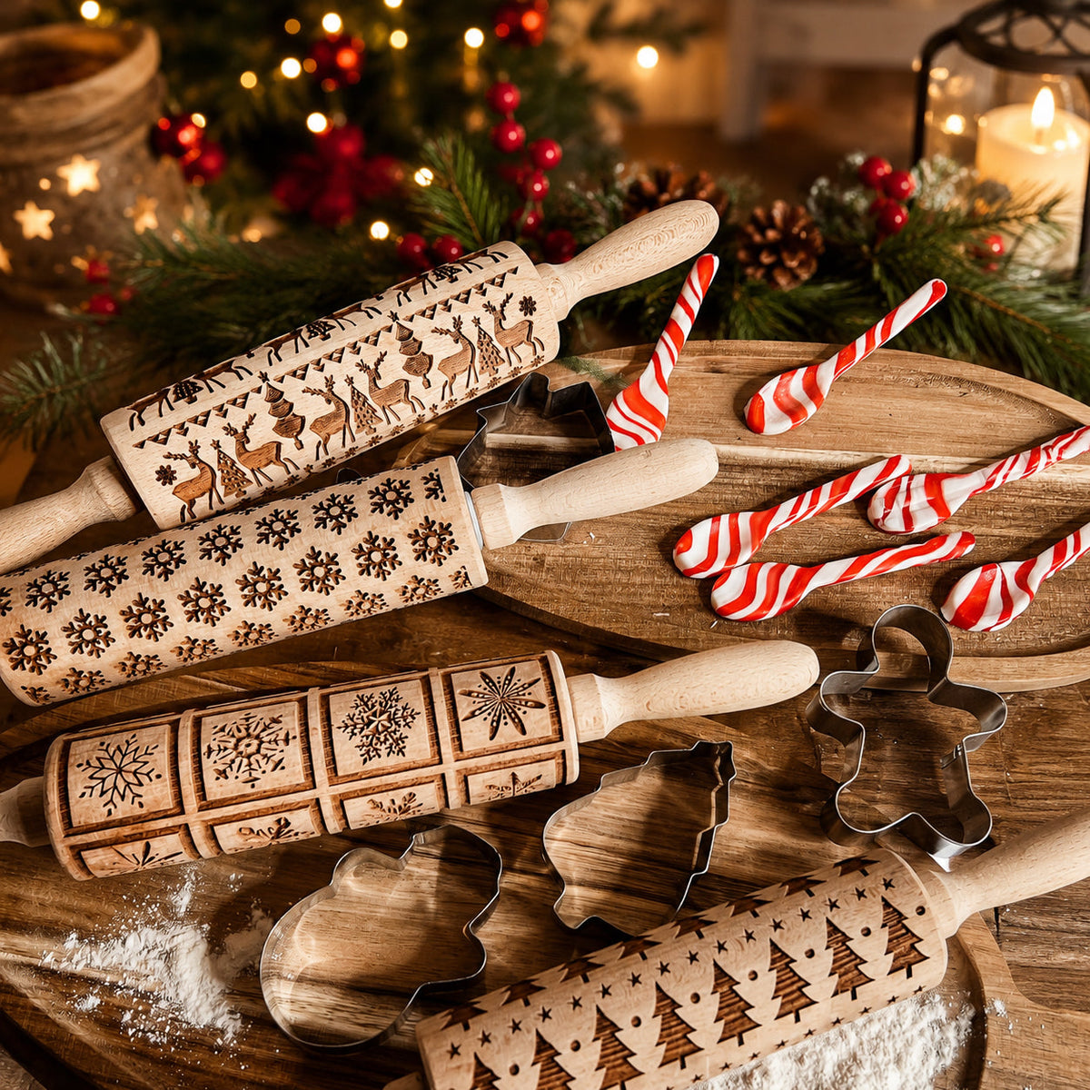 Christmas Embossed Rolling Pin — Choice of Design