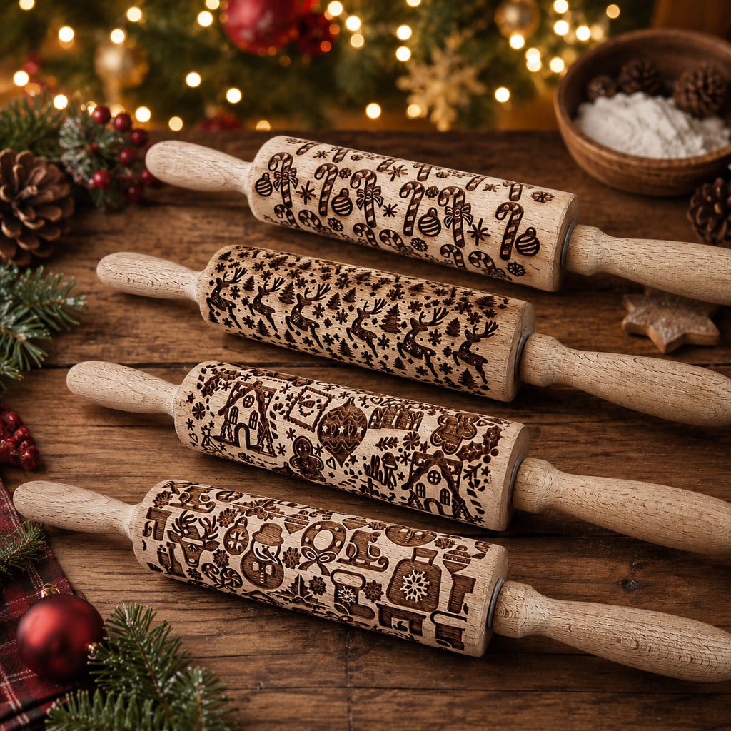 Christmas Embossed Rolling Pin — Choice of Design