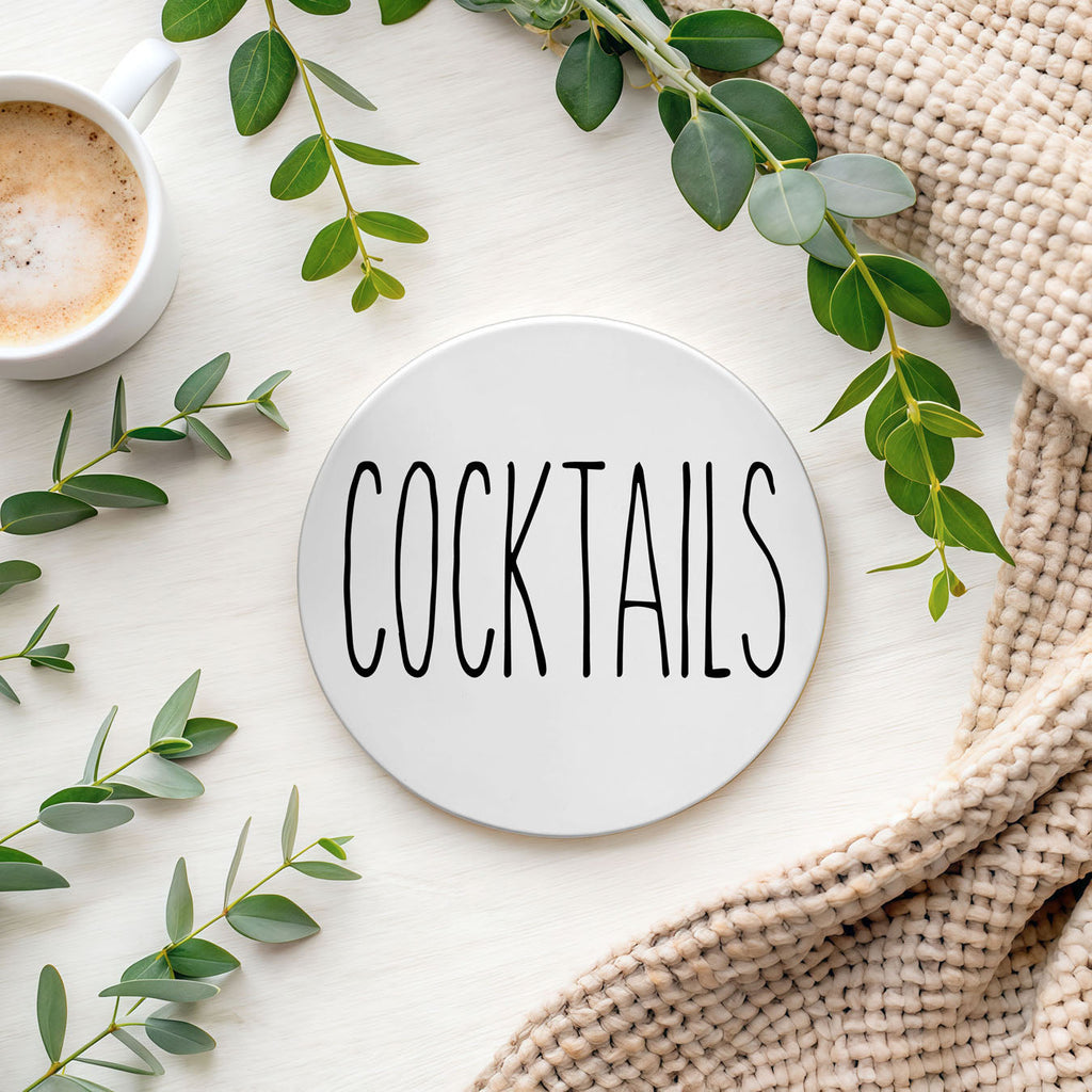 Minimalist Word Ceramic Coasters