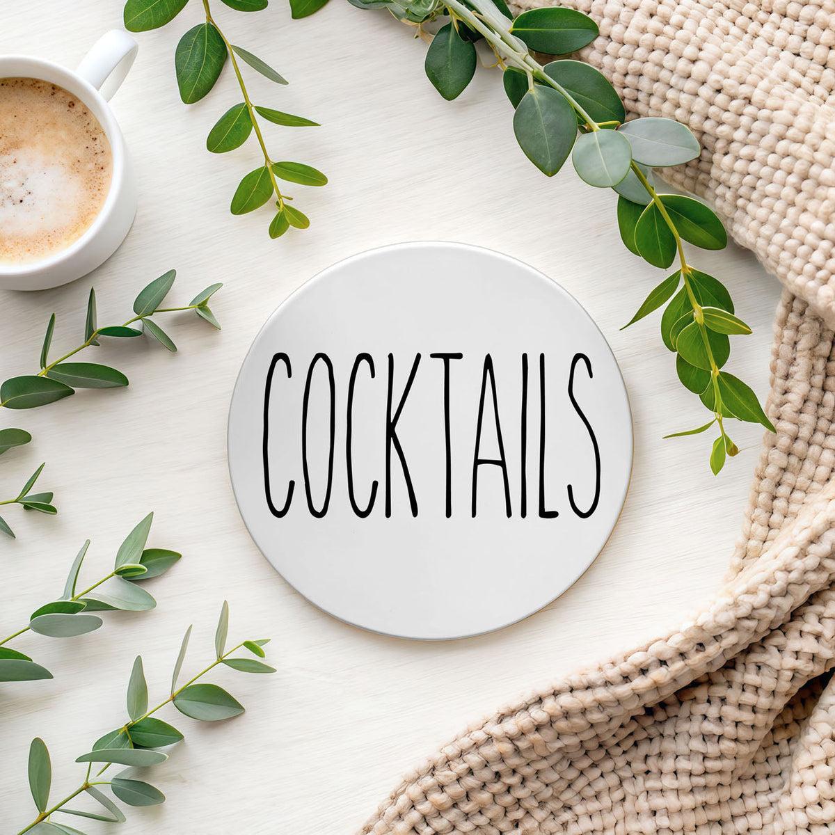 Minimalist Word Ceramic Coasters