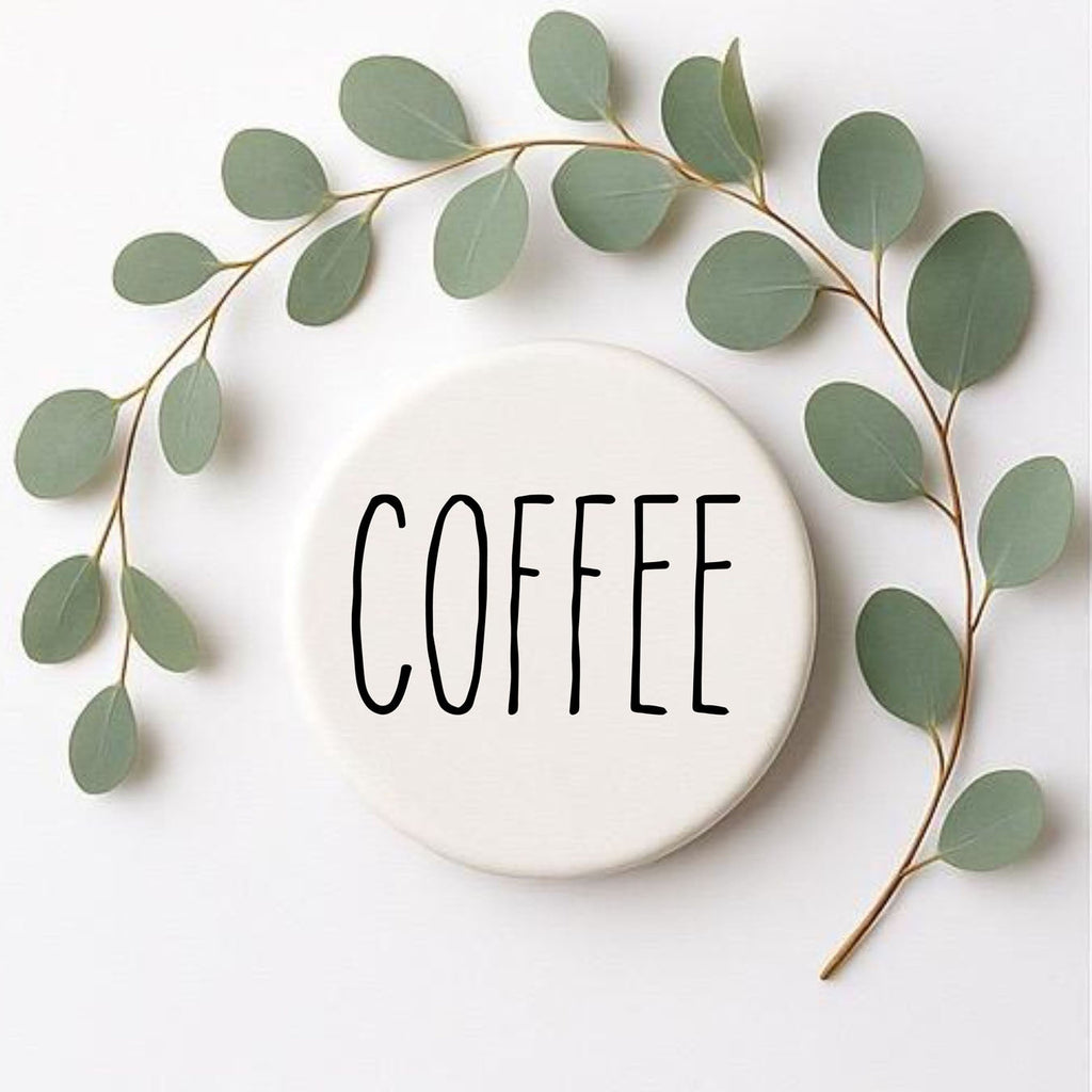 Minimalist Word Ceramic Coasters