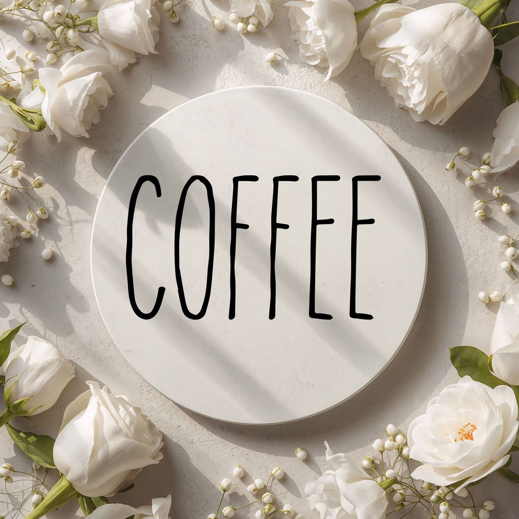 Minimalist Word Ceramic Coasters