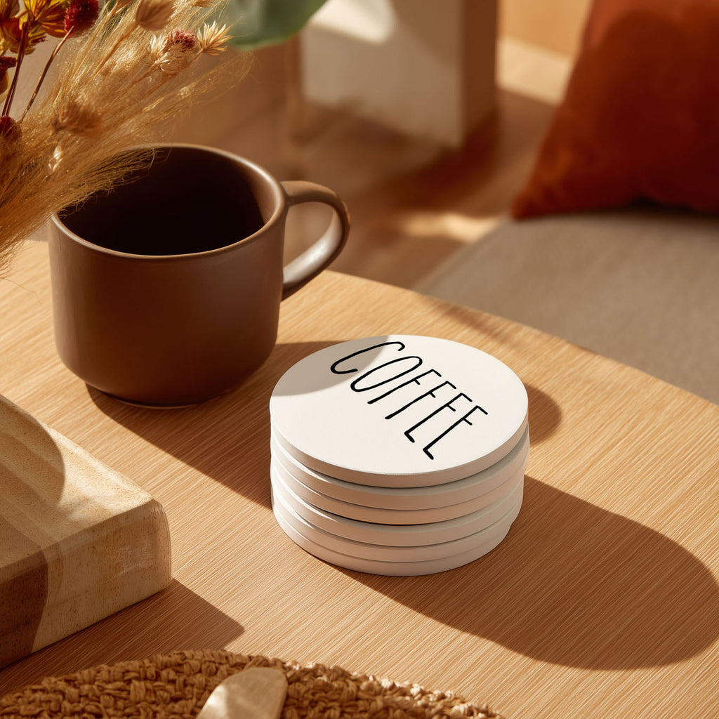 Minimalist Word Ceramic Coasters