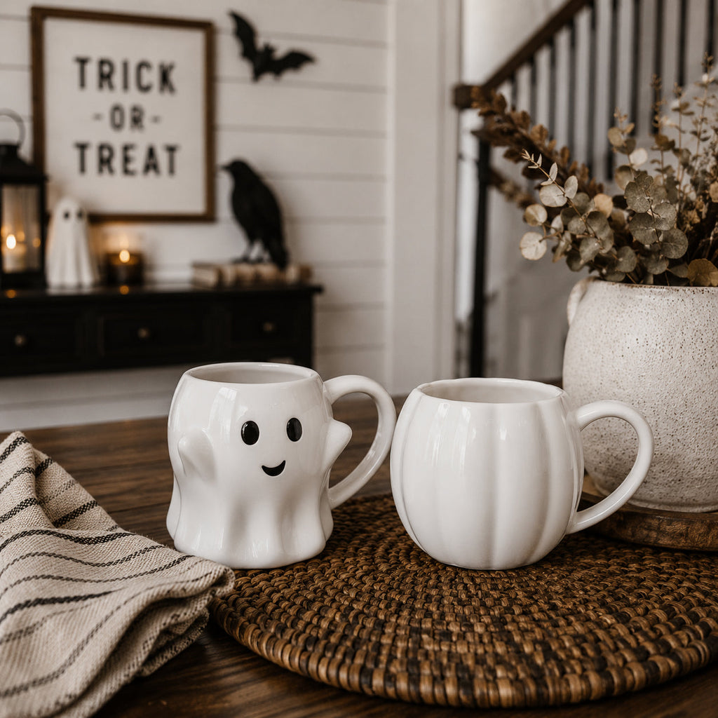Pumpkin-Shaped Ceramic Mug — 16.8 oz