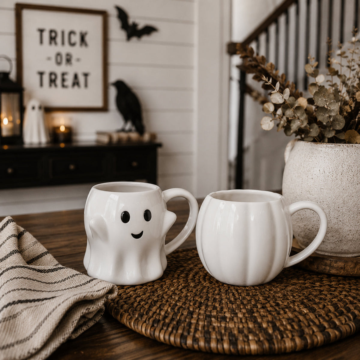 Pumpkin-Shaped Ceramic Mug — 16.8 oz