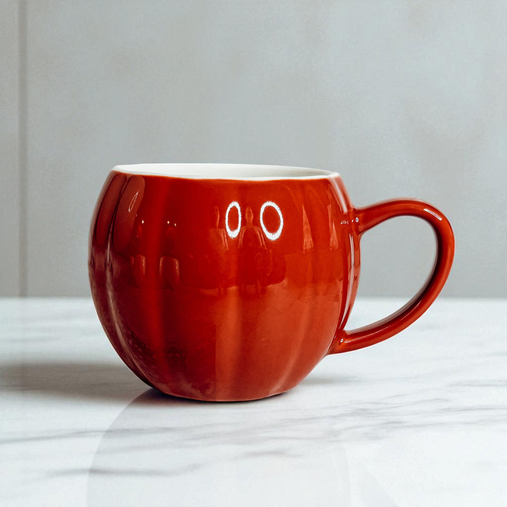 Pumpkin-Shaped Ceramic Mug — 16.8 oz