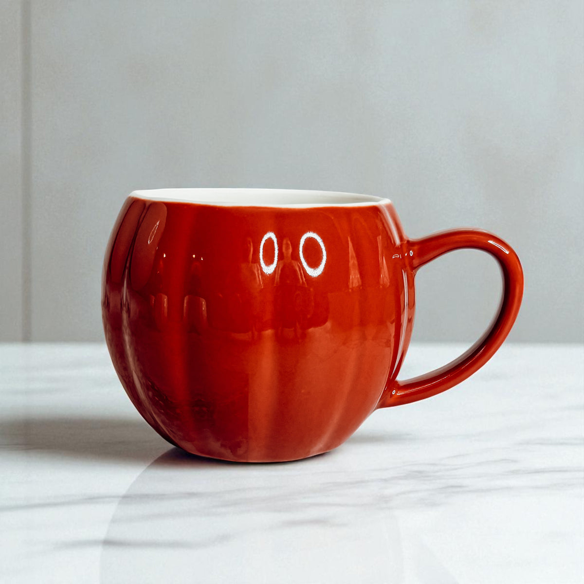 Pumpkin-Shaped Ceramic Mug — 16.8 oz