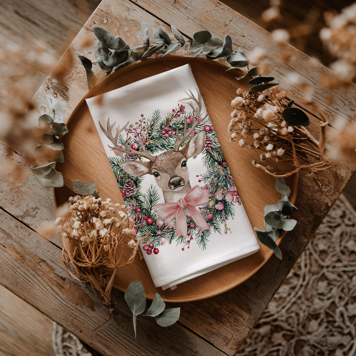 Flour Sack Christmas Kitchen Towel – Classic Holiday Designs
