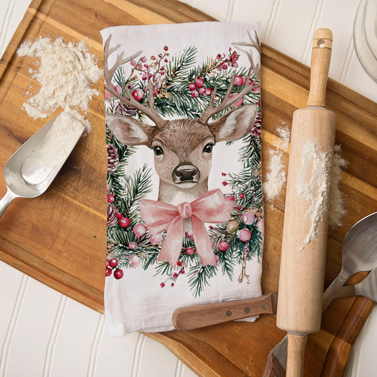 Flour Sack Christmas Kitchen Towel – Classic Holiday Designs