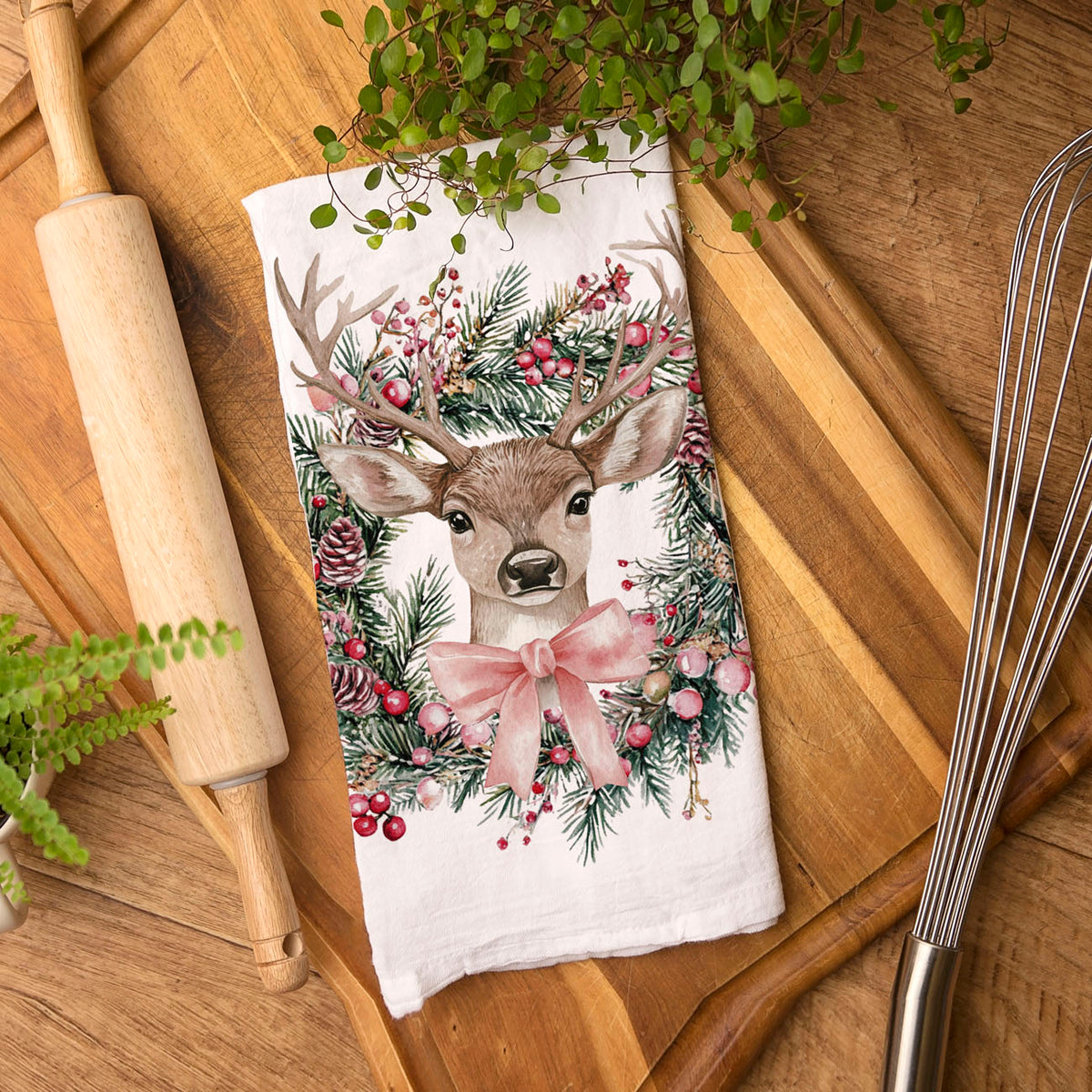 Flour Sack Christmas Kitchen Towel – Classic Holiday Designs