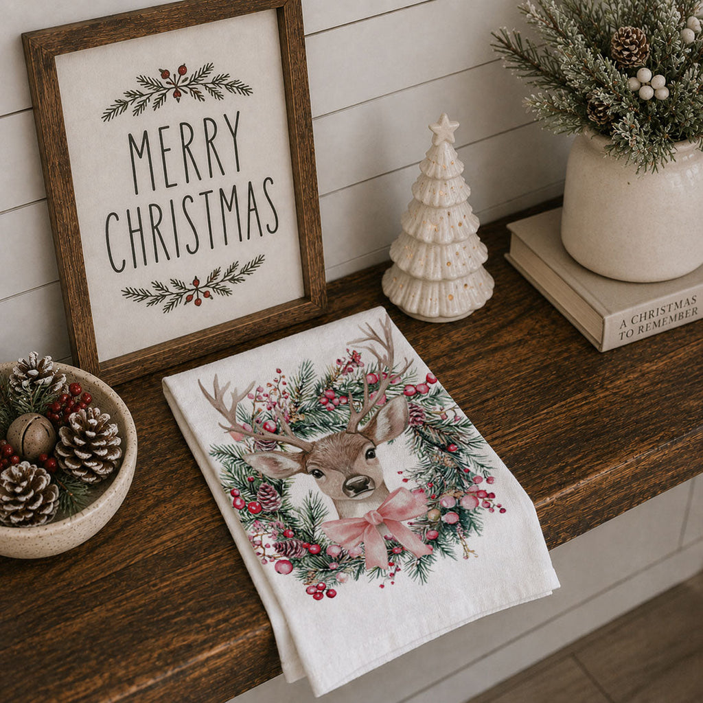 Flour Sack Christmas Kitchen Towel – Classic Holiday Designs