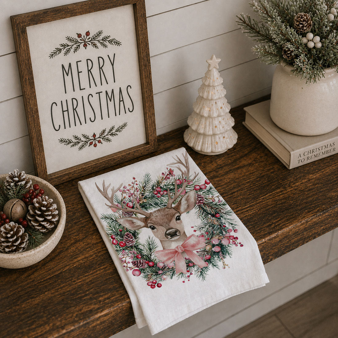 Flour Sack Christmas Kitchen Towel – Classic Holiday Designs