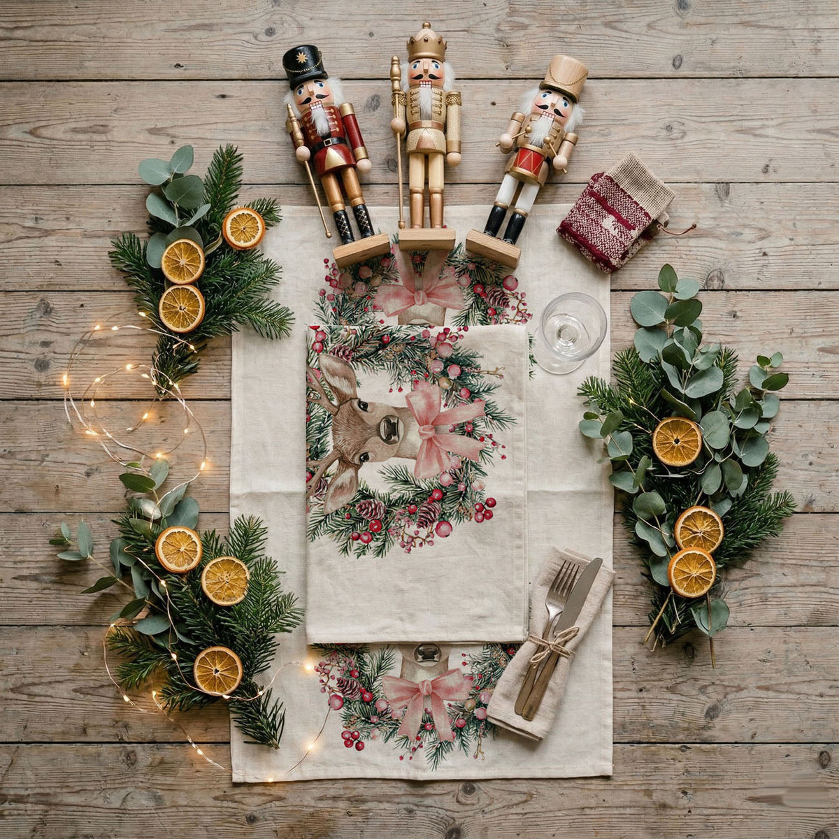 Flour Sack Christmas Kitchen Towel – Classic Holiday Designs