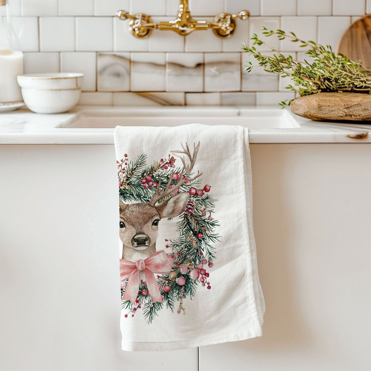 Flour Sack Christmas Kitchen Towel – Classic Holiday Designs