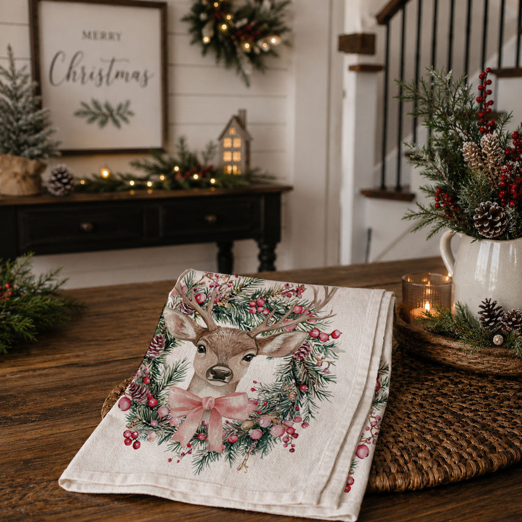 Flour Sack Christmas Kitchen Towel – Classic Holiday Designs