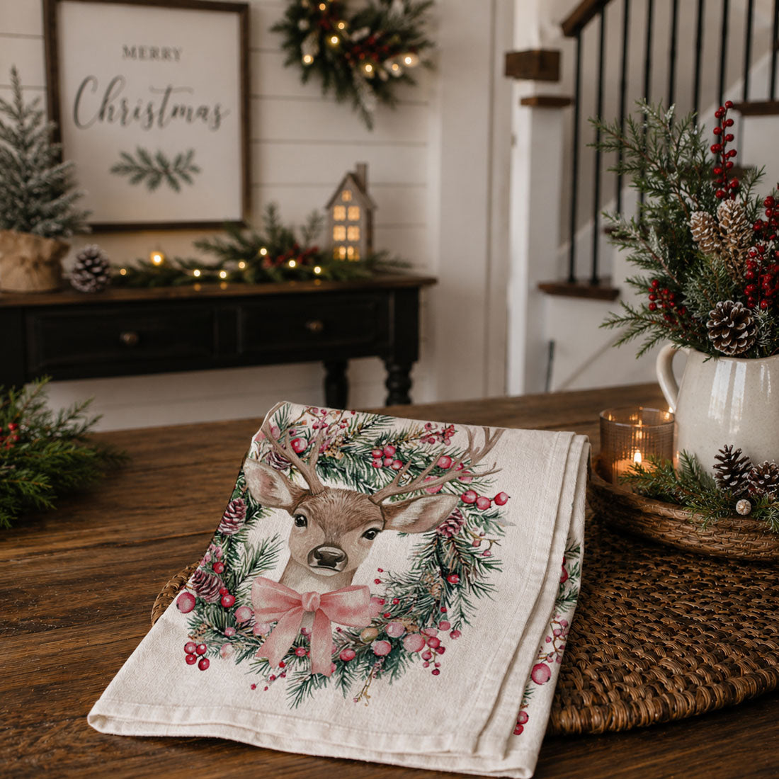 Flour Sack Christmas Kitchen Towel – Classic Holiday Designs