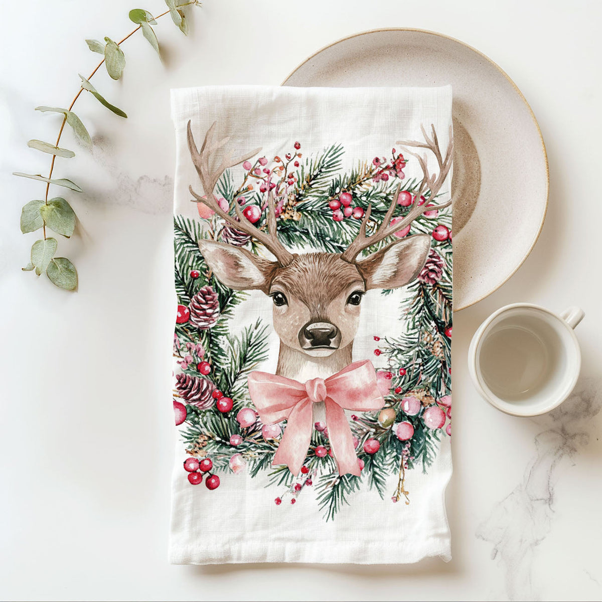 Flour Sack Christmas Kitchen Towel – Classic Holiday Designs