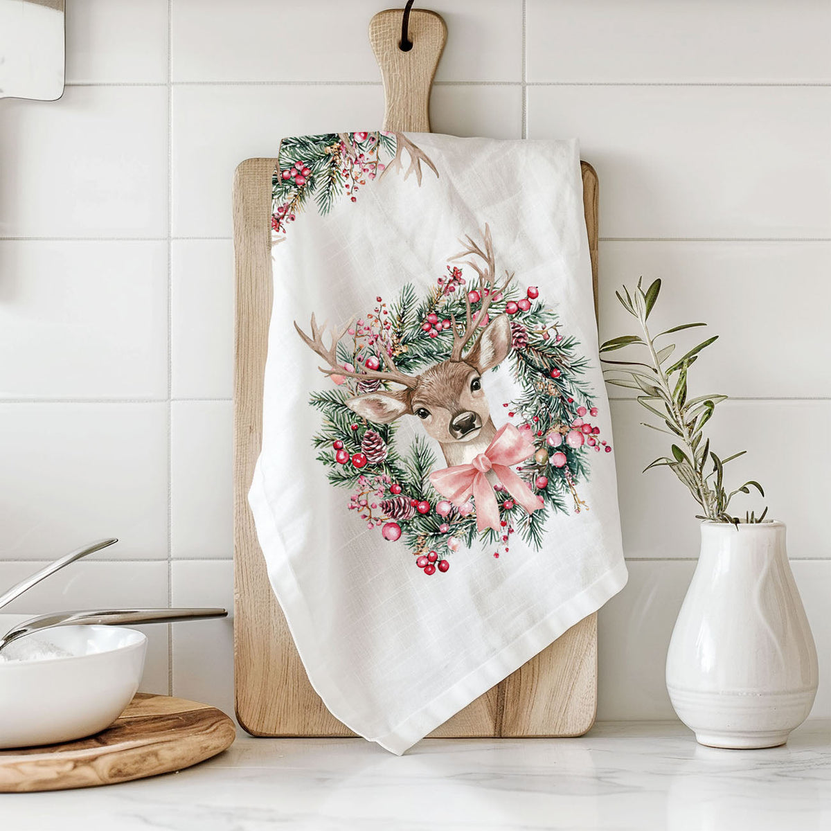Flour Sack Christmas Kitchen Towel – Classic Holiday Designs
